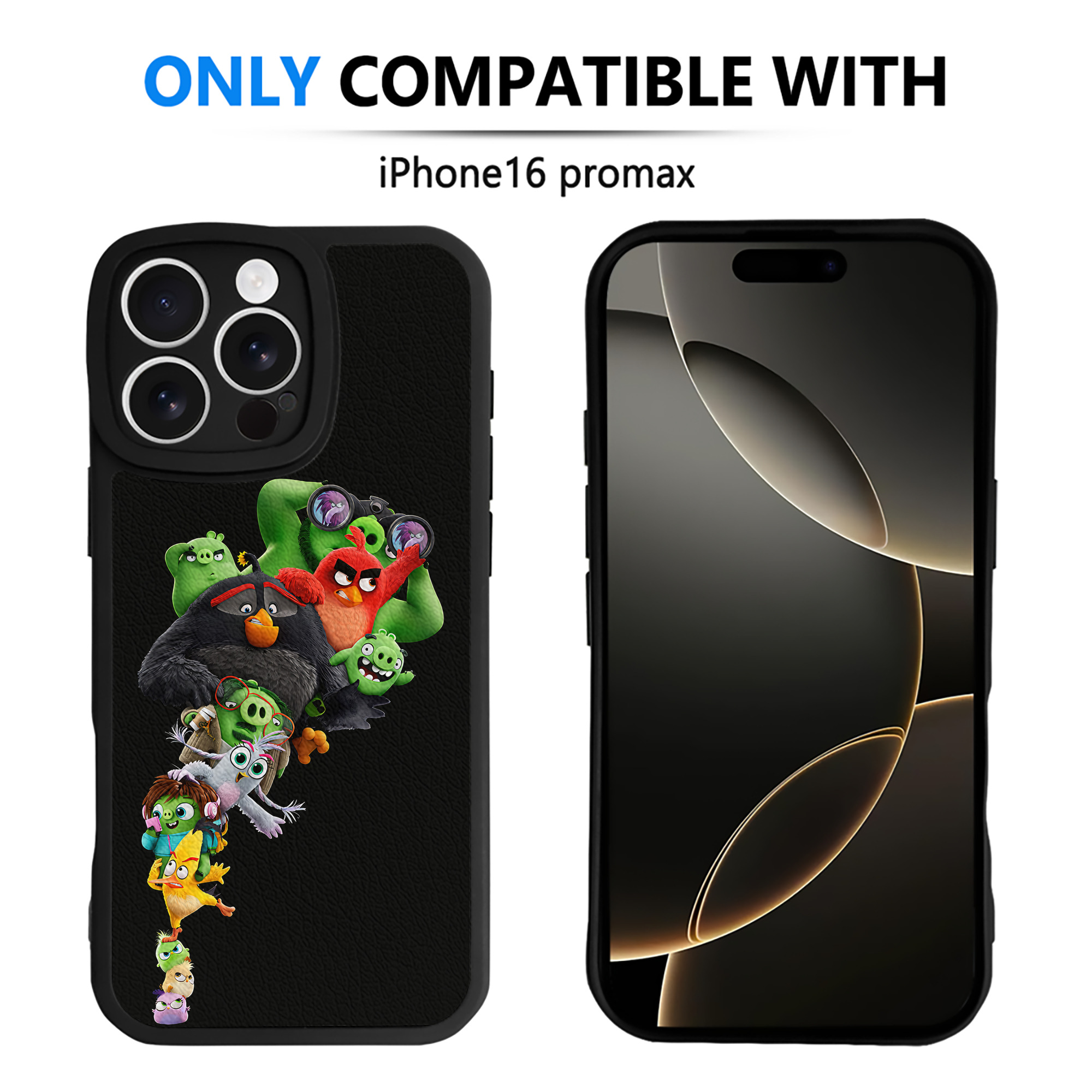 （画像用） Angry Birds アングリーバード 【iPhone 16シリーズ対応】シリコンスマホケース（レザー調） 材質：シリコン